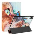 For Lenovo Tab P11 Pro 11.5 J706F / Pad Pro Silk Texture Colored Drawing Pattern Horizontal Flip Magnetic PU Leather Case with Three-folding Holder & Sleep / Wake-up Function(Cat and Butterfly) - 1