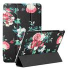 For Lenovo Tab P11 Pro 11.5 J706F / Pad Pro Silk Texture Colored Drawing Pattern Horizontal Flip Magnetic PU Leather Case with Three-folding Holder & Sleep / Wake-up Function(Black Peony) - 1