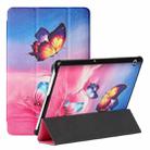 For Huawei MediaPad T5 10.1 / MediaPad M5 Silk Texture Colored Drawing Pattern Horizontal Flip Magnetic PU Leather Case with Three-folding Holder(Cat and Butterfly) - 1