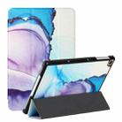 For Huawei Enjoy Tablet 2 / MatePad T 10S / T100 Silk Texture Colored Drawing Pattern Horizontal Flip Magnetic PU Leather Case with Three-folding Holder(Marble Shiratama Blue) - 1