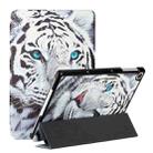 For Huawei Enjoy Tablet 2 / MatePad T 10S / T10Silk Texture Colored Drawing Pattern Horizontal Flip Magnetic PU Leather Case with Three-folding Holder(Tiger) - 1