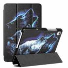 For Lenovo Tab M8 FHD TB 8705F/8705X/8505X Silk Texture Colored Drawing Pattern Horizontal Flip Magnetic PU Leather Case with Three-folding Holder(Starry Wolf) - 1