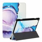 For Lenovo Tab M10 TB-X505F/X605F Silk Texture Colored Drawing Pattern Horizontal Flip Magnetic PU Leather Case with Three-folding Holder(Marble Shiratama Purple) - 1