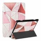 For Lenovo Tab M10 TB-X505F/X605F Silk Texture Colored Drawing Pattern Horizontal Flip Magnetic PU Leather Case with Three-folding Holder(Marble Stitching Sand Pink) - 1