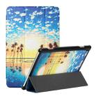 For Lenovo Tab M10 TB-X505F/X605F Silk Texture Colored Drawing Pattern Horizontal Flip Magnetic PU Leather Case with Three-folding Holder(Seaside Sunrise) - 1