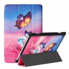 For Lenovo Tab M10 TB-X505F/X605F Silk Texture Colored Drawing Pattern Horizontal Flip Magnetic PU Leather Case with Three-folding Holder(Galaxy Butterfly) - 1