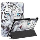 For Lenovo M10 Plus X606F 10.3 Silk Texture Colored Drawing Pattern Horizontal Flip Magnetic PU Leather Case with Three-folding Holder(Tiger) - 1