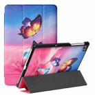 For Lenovo M10 Plus X606F 10.3 Silk Texture Colored Drawing Pattern Horizontal Flip Magnetic PU Leather Case with Three-folding Holder(Galaxy Butterfly) - 1