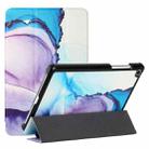 For Samsung Galaxy Tab A 8.0 2019 T290/T295/T297 Silk Texture Colored Drawing Pattern Horizontal Flip Magnetic PU Leather Case with Three-folding Holder(Marble Shiratama Blue) - 1