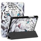 For Samsung Galaxy Tab A 8.0 2019 T290/T295/T297 Silk Texture Colored Drawing Pattern Horizontal Flip Magnetic PU Leather Case with Three-folding Holder(Tiger) - 1