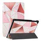 For Samsung Galaxy Tab A 10.1 2019 T510 Silk Texture Colored Drawing Pattern Horizontal Flip Magnetic PU Leather Case with Three-folding Holder(Marble Stitching Sand Pink) - 1