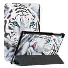 For Samsung Galaxy Tab A 10.1 2019 T510 Silk Texture Colored Drawing Pattern Horizontal Flip Magnetic PU Leather Case with Three-folding Holder(Tiger) - 1