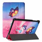 For Samsung Galaxy Tab A 10.1 2019 T510 Silk Texture Colored Drawing Pattern Horizontal Flip Magnetic PU Leather Case with Three-folding Holder(Galaxy Butterfly) - 1