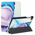 For Samsung Galaxy Tab A7 Lite 8.7 T220/T225 Silk Texture Colored Drawing Pattern Horizontal Flip Magnetic PU Leather Case with Three-folding Holder(Marble Shiratama Blue) - 1