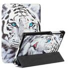 For Samsung Galaxy Tab A7 Lite 8.7 T220/T225 Silk Texture Colored Drawing Pattern Horizontal Flip Magnetic PU Leather Case with Three-folding Holder(Tiger) - 1