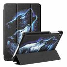 For Samsung Galaxy Tab A7 Lite 8.7 T220/T225 Silk Texture Colored Drawing Pattern Horizontal Flip Magnetic PU Leather Case with Three-folding Holder(Starry Wolf) - 1