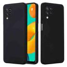 For Samsung Galaxy M32 4G Indian Version Solid Color Liquid Silicone Dropproof Full Coverage Protective Case(Black) - 1