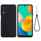 For Samsung Galaxy M32 4G Indian Version Solid Color Liquid Silicone Dropproof Full Coverage Protective Case(Black) - 3