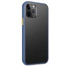 For iPhone 12 mini Skin Feel Frosted PC + TPU Shockproof Case with Color Button (Blue) - 1