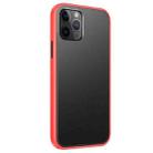 For iPhone 12 / 12 Pro Skin Feel Frosted PC + TPU Shockproof Case with Color Button(Red) - 1