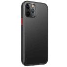 For iPhone 12 / 12 Pro Skin Feel Frosted PC + TPU Shockproof Case with Color Button(Black) - 1