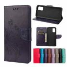For Samsung Galaxy A03s 164mm Butterfly Flower Pattern Horizontal Flip Leather Case with Holder & Card Slots & Wallet(Deep Purple) - 1