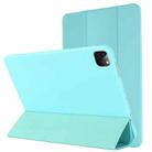 For iPad Pro 12.9 2022 / 2021 / 2020 / 2018 TPU Horizontal Flip Leather Tablet Case with Three-folding Holder(Green) - 1