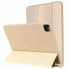 For iPad Pro 12.9 2022 / 2021 / 2020 / 2018 TPU Horizontal Flip Leather Tablet Case with Three-folding Holder(Gold) - 1