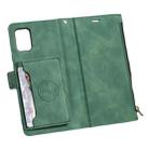 For Samsung Galaxy Note20 Side Zipper Back Card Horizontal Flip PU Leather Case with Card Slots & Wallet & Photo Frame & Lanyard(Green) - 6