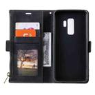 For Samsung Galaxy S9+ Side Zipper Back Card Horizontal Flip PU Leather Case with Card Slots & Wallet & Photo Frame & Lanyard(Black) - 3