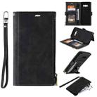 For Samsung Galaxy S10e Side Zipper Back Card Horizontal Flip PU Leather Case with Card Slots & Wallet & Photo Frame & Lanyard(Black) - 1