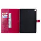 For iPad 10.2 / Pro 10.5 / Air 2019 Pressed Printing Cat and Tree Pattern Horizontal Flip Leather Case with Holder & Card Slots & Wallet(Rose Red) - 4