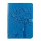For iPad 10.2 / Pro 10.5 / Air 2019 Pressed Printing Cat and Tree Pattern Horizontal Flip Leather Case with Holder & Card Slots & Wallet(Blue) - 1
