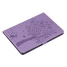 For iPad 10.2 / Pro 10.5 / Air 2019 Pressed Printing Cat and Tree Pattern Horizontal Flip Leather Case with Holder & Card Slots & Wallet(Purple) - 5