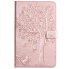 For Galaxy Tab A 8.0 & S Pen (2019) Pressed Printing Cat and Tree Pattern Horizontal Flip Leather Case with Holder & Card Slots & Wallet(Rose Gold) - 1