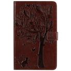 For Galaxy Tab A 8.0 & S Pen (2019) Pressed Printing Cat and Tree Pattern Horizontal Flip Leather Case with Holder & Card Slots & Wallet(Brown) - 1