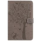 For Galaxy Tab A 8.0 & S Pen (2019) Pressed Printing Cat and Tree Pattern Horizontal Flip Leather Case with Holder & Card Slots & Wallet(Grey) - 1