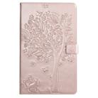 For Galaxy Tab A 10.1 (2019) Pressed Printing Cat and Tree Pattern Horizontal Flip Leather Case with Holder & Card Slots & Wallet(Rose Gold) - 1