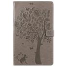 For Galaxy Tab A 10.1 (2019) Pressed Printing Cat and Tree Pattern Horizontal Flip Leather Case with Holder & Card Slots & Wallet(Grey) - 1