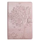 For Galaxy Tab S5e Pressed Printing Cat and Tree Pattern Horizontal Flip Leather Case with Holder & Card Slots & Wallet(Rose Gold) - 1