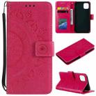 For iPhone 13 mini Totem Flower Embossed Horizontal Flip TPU + PU Leather Case with Holder & Card Slots & Wallet (Red) - 1