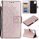 For iPhone 13 mini Totem Flower Embossed Horizontal Flip TPU + PU Leather Case with Holder & Card Slots & Wallet (Rose Gold) - 1