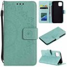 For iPhone 13 Totem Flower Embossed Horizontal Flip TPU + PU Leather Case with Holder & Card Slots & Wallet(Green) - 1