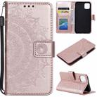 For iPhone 13 Totem Flower Embossed Horizontal Flip TPU + PU Leather Case with Holder & Card Slots & Wallet(Rose Gold) - 1