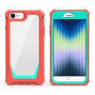 For iPhone SE 2022 / SE 2020 / 8 / 7 / 6s / 6 Stellar Space PC + TPU 360 Degree All-inclusive Shockproof Case(Coral Pink+Blue Green) - 1