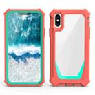 Stellar Space PC + TPU 360 Degree All-inclusive Shockproof Case For iPhone X / XS(Coral Pink+Blue Green) - 1