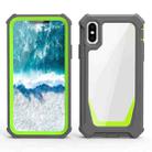 Stellar Space PC + TPU 360 Degree All-inclusive Shockproof Case For iPhone X / XS(Dark Grey+Yellow Green) - 1