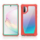 For Samsung Galaxy Note10 Stellar Space PC + TPU 360 Degree All-inclusive Shockproof Case(Coral Pink+Blue Green) - 1