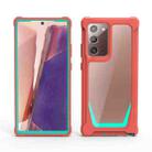 For Samsung Galaxy Note20 Ultra Stellar Space PC + TPU 360 Degree All-inclusive Shockproof Case(Coral Pink+Blue Green) - 1