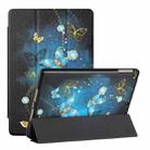 Silk Texture Colored Drawing Pattern Horizontal Flip Magnetic PU Leather Case with Three-folding Holder & Sleep / Wake-up Function For iPad 9.7 (2018/2017)(Diamond Butterfly) - 1